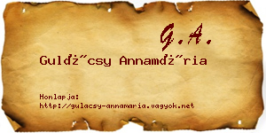 Gulácsy Annamária névjegykártya
